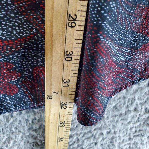 Perry Ellis Shirt Mens 2XLT Red & Black Print Long Sleeve Button-Up Stretch - Picture 5 of 9